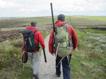 Stefan and Tom commence the descent from Shining Tor summit