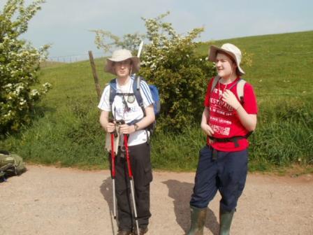 Jimmy & Liam ready for the first walk of the trip