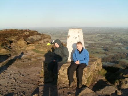 Liam & Craig at the trig point on The Cloud