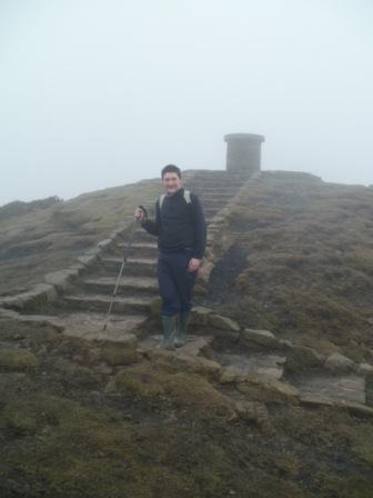 Liam on summit of Brown Clee Hill