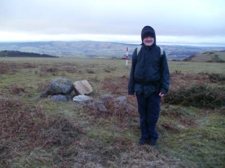 Liam reaches the summit of Bradnor Hill