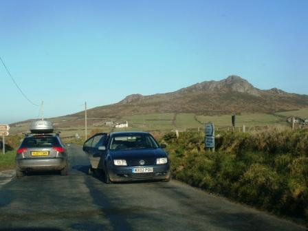 Waiting for sheep under Carn Llidi