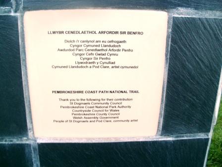 Marker stone for the start of the Pembrokeshire Coast Path