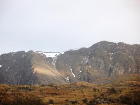 Fair bit of snow on the north facing rocks