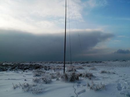 SOTA Pole on the snowy summit
