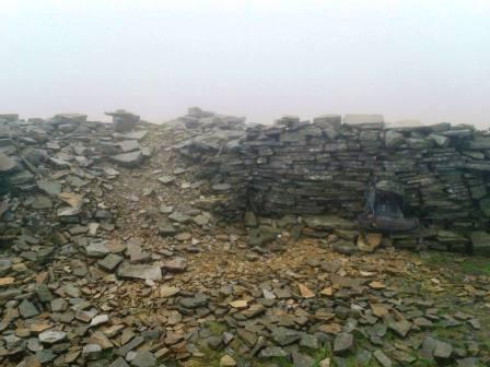 The shelter on Cross Fell - in a rather poor state of repair