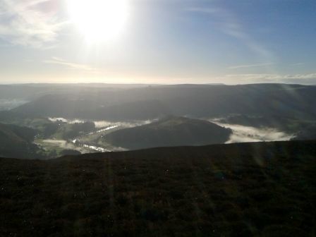 Mist in the valleys to the East of the hill
