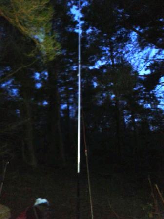 12m GP antenna on the wooded summit