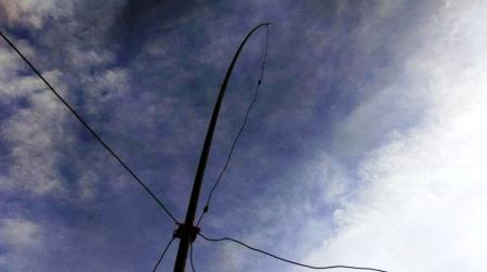 Looking up at the 6m/10m trap antenna