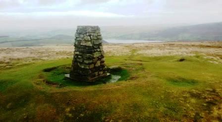Old trig point at the summit