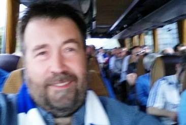On the coach to Wembley