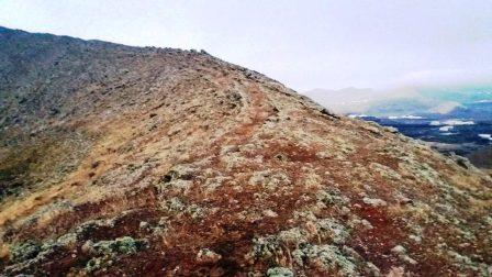 Path ascending up around the crater rim