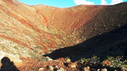 Looking down into the crater