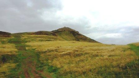 Looking up to Arthur's Seat