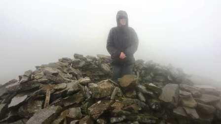 Jimmy in the summit shelter