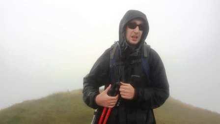 Jimmy M0HGY on the featureless summit of Trum y Ddysgl
