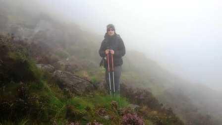 Jimmy on the traverse to Craig Cwm Silyn