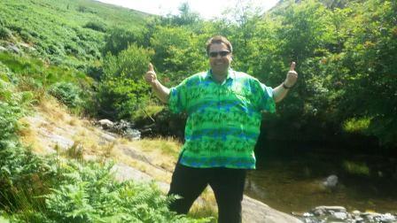 Tom at the top of the falls