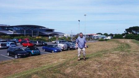 Tom at the apparent "summit" of Guernsey Airport!
