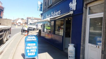 Cornish pasties for breakfast in Roche!