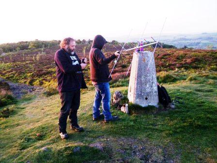 Chris 2E0VWT & Andy M1BYH with the satellite antenna