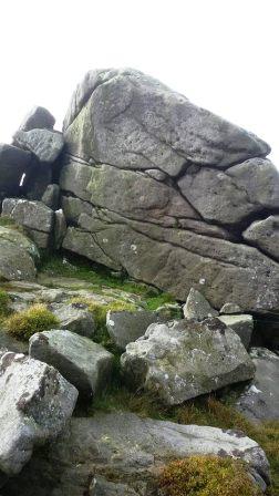Large boulders close to the summit