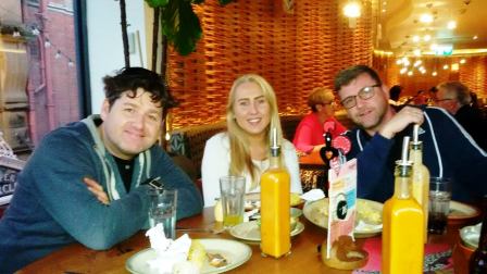 Andy, Lauren and Andy in Nandos, Blackpool