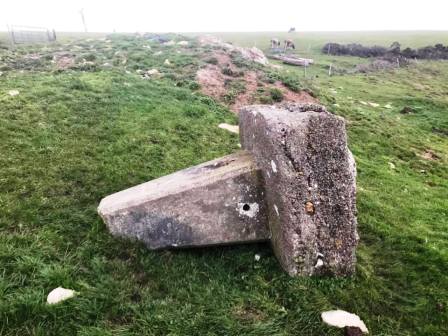 Toppled trig point!