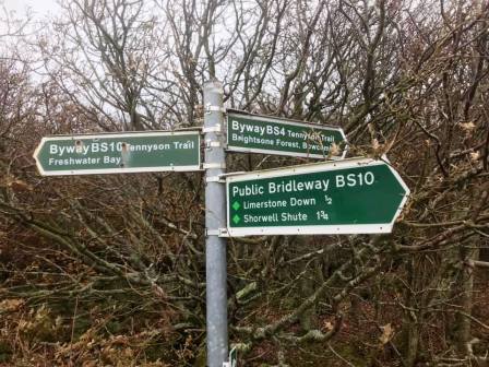 Footpath signs at start of walk