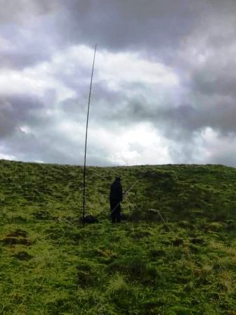 Jimmy setting up his antenna