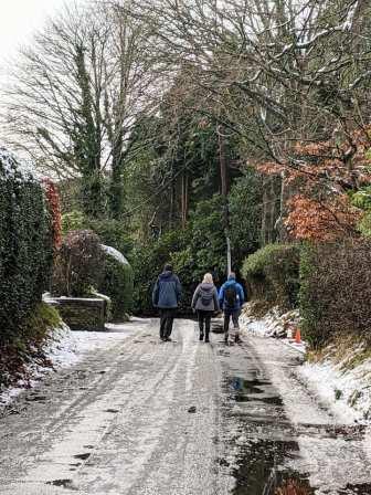 Tom, Marianne & Richard walking in Henbury