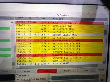 Screenshot of a S2S FT8 QSO with Simon G4TJC/P on G/SP-017
