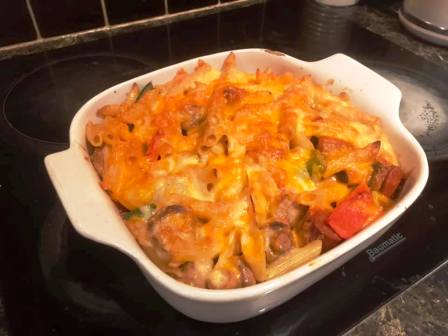 The completed pasta bake!