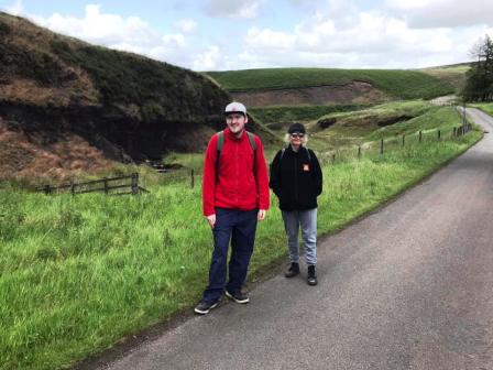 Liam & Marianne walking down to Derbyshire Bridge