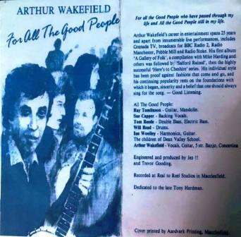 Inlay card from Arthur Wakefield's 1989 album "For All The Good People"