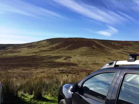 Looking onto the hill from the parking spot