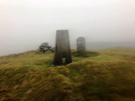 Summit cairn and trig