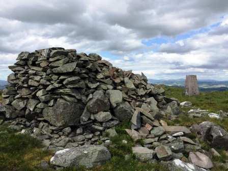 Summit cairn and trig point