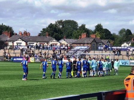 The teams take the field