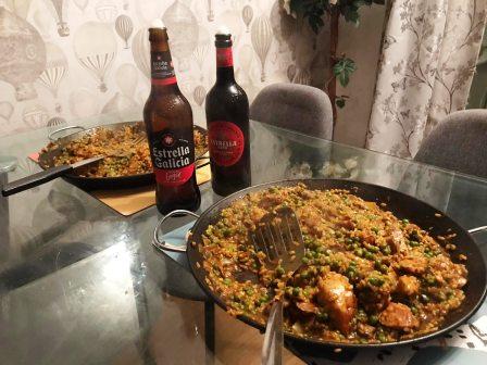 Homemade paella for tea