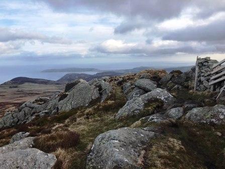 Looking over the sea from the summit