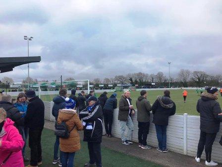 Macc fans assembling at Charnock Richard FC