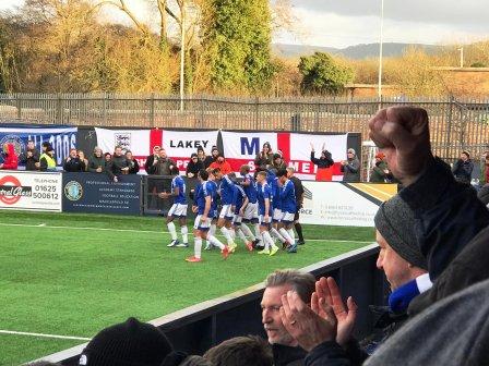 Celebrating a goal with Director of Football Robbie Savage watching on from the terraces