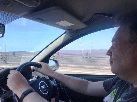 Tom M1EYP driving over the Humber Bridge