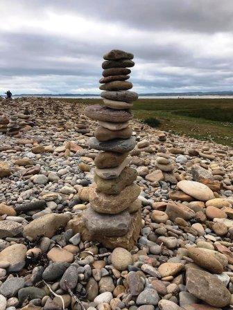 Pebble tower on Holy Island