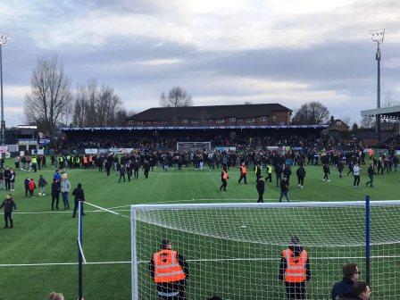 Celebratory pitch invasion