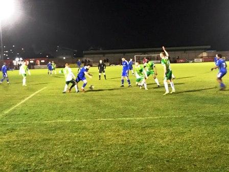 Attacking in the Vics' penalty area