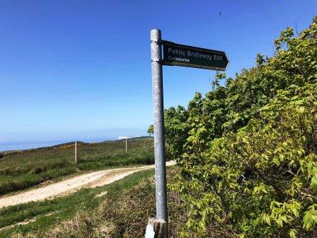 Bridleway climbing the down