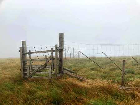 Fence along the summit ridge