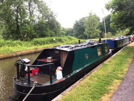 The narrowboats of two licensed amateur friends - Sean M0GIA & Andy M1BYH
